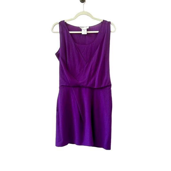 Chloe Draped Wool Sleeveless Blouson Mini Dress Women's Violet Size T38 - Picture 1 of 7